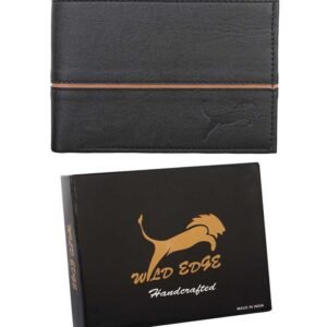 Men Casual Black Artificial Leather Wallet (5 Card Slots)