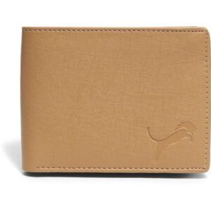 Men Beige Artificial Leather Wallet (9 Card Slots)